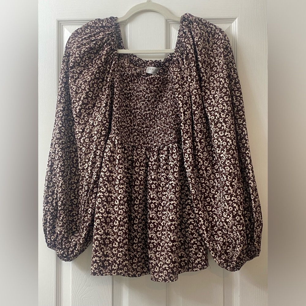 Womens brown floral blouse